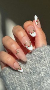 french nails christmas